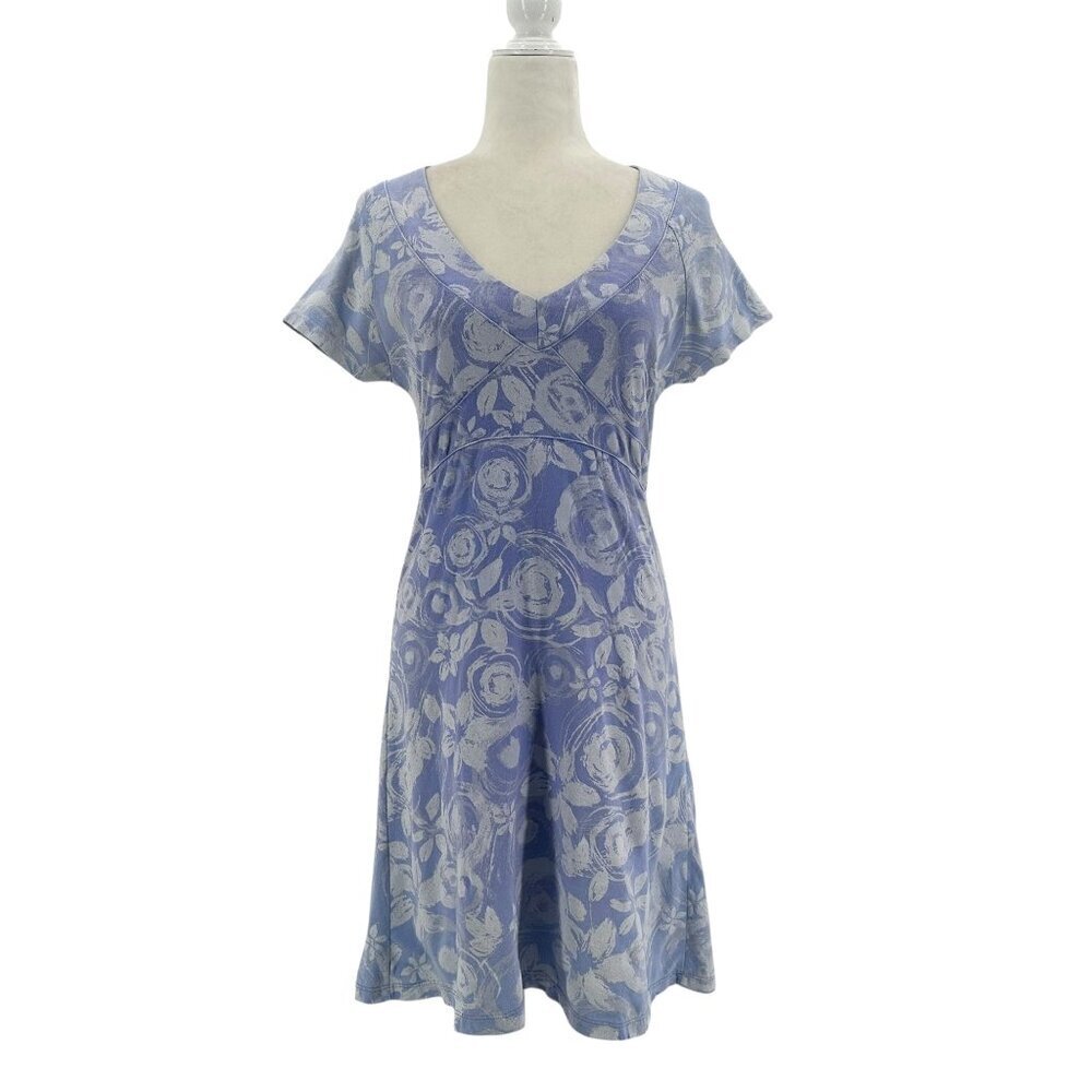 Vintage Fresh Produce Womens Small Dress Floral Purple V-Neck Cotton Boho